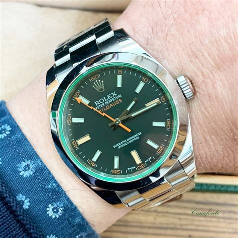 rolex milgauss verde|rolex milgauss price used.